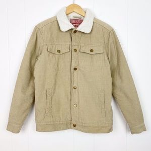Trademark Brooklyn Cloth Womens S/Mens XS Tan Corduroy Jacket Faux Sherpa Lined